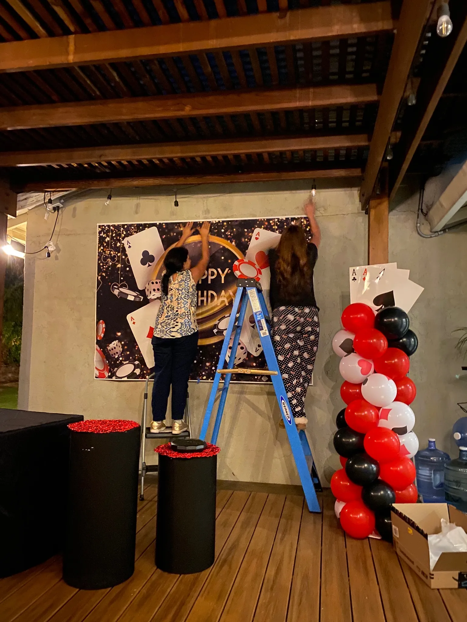 Behind the scenes — the Memories team preparing an event